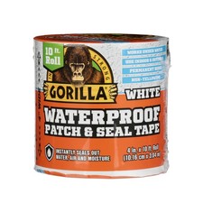 Glue White Waterproof Patch and Seal Repair and Sealant Tape, 10 Foot Roll