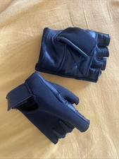 Fahrradhandschuhe Leder/Neopren mit Klettverschluss Größe S