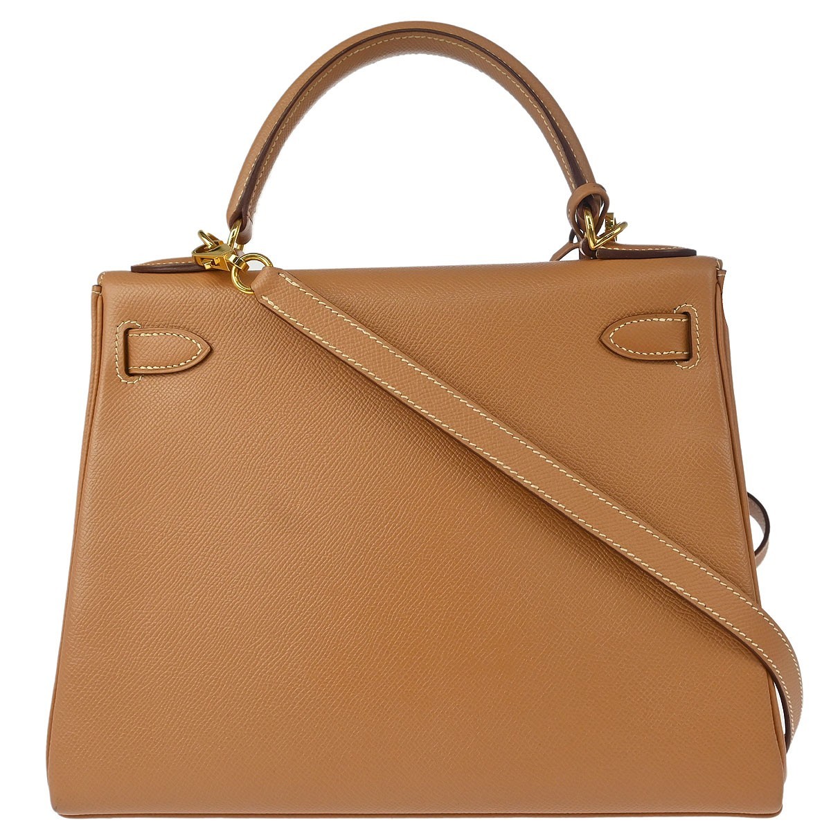Hermes Natural Courchevel Kelly 28 Retourne 2way Handbag □D N31