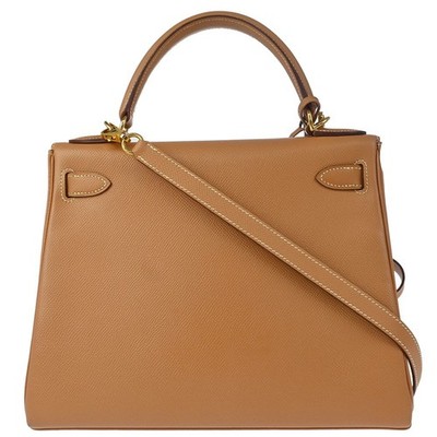 Hermes Natural Courchevel Kelly 28 Retourne 2way Handbag □D N31