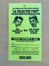 Media Press Credential Jose “Maestrito” Lopez vs Luis Ramon “Yory Boy” Campas