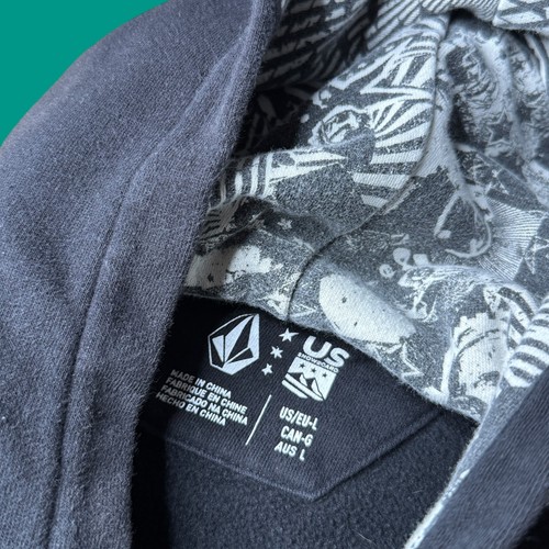 Volcom US Snowboard Olympic Team USA Y2K Black Hoodie Sweatshirt Large - Picture 11 of 13