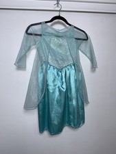 Frozen Elsa Costume Dress  Shoes Set Aqua Blue Princess Kids Size 5/6 Disney