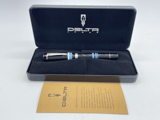 DELTA Italy Solaris Black/Blue/White Rollerball Pen w/ OMP Box