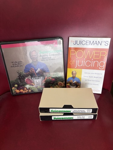 Juiceman Audio Cassette Jay Kordich 6 Double Sided Set 2 VHS Power Juicing Book - Picture 3 of 5
