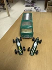 Vintage Matchbox King Size K-5 BP Racing Car Transporter with 2 Lotus Race Cars
