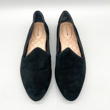 Birdies Women's 9 The Starling Smoking Slipper Loafers Black Suede Comfort Flats