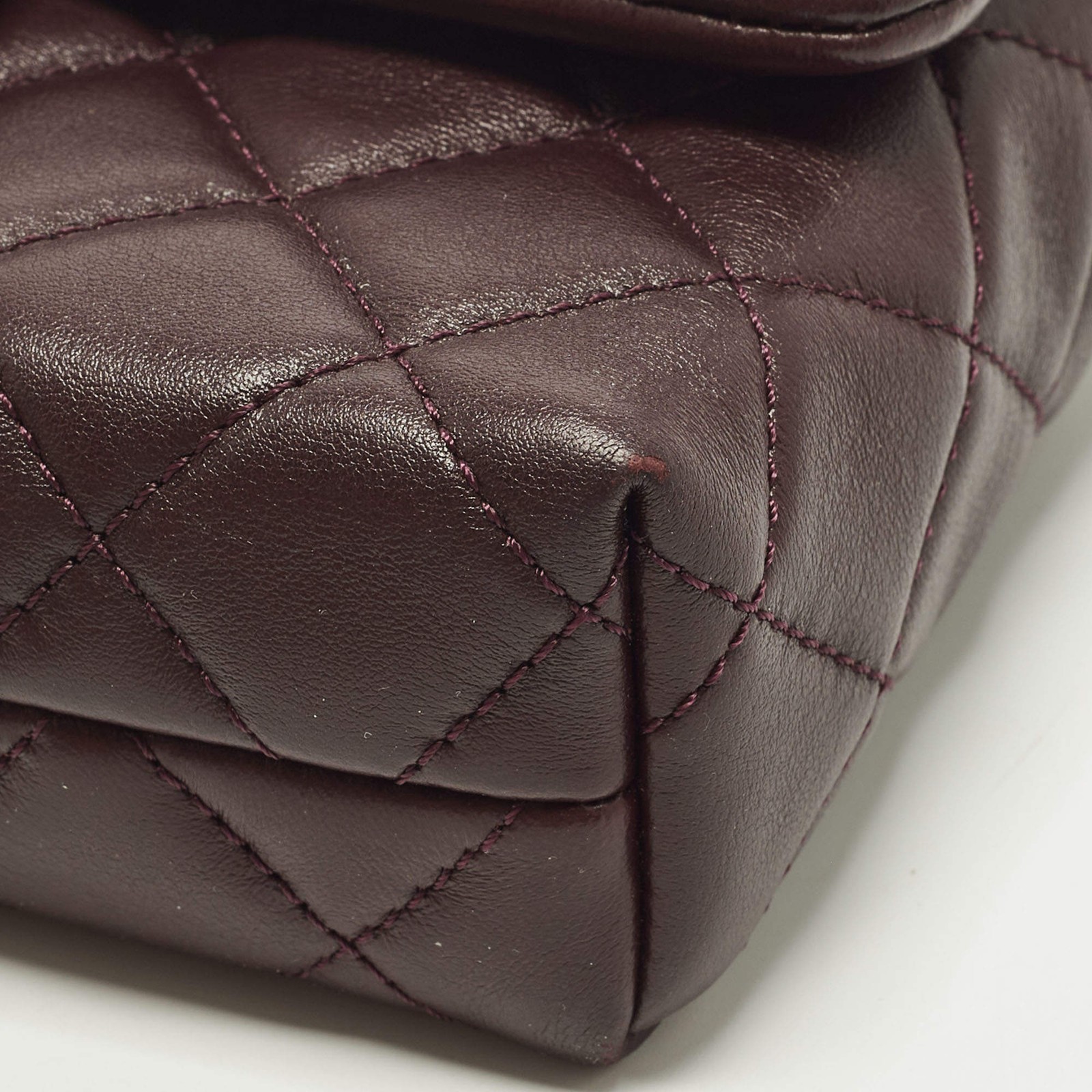 Chanel Rectangular Extra Mini Burgundy Quilted Le… - image 13
