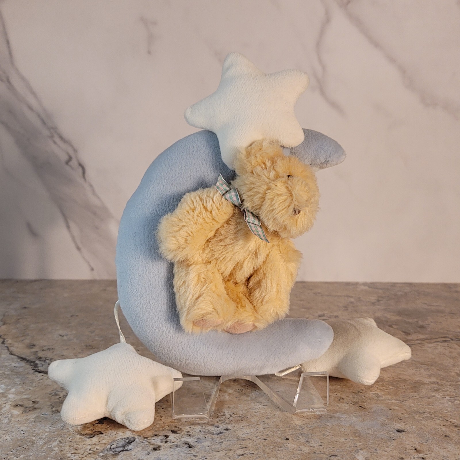 LAMBS & IVY BABY TEDDY BEAR MOON STARS PLUSH NURSERY HANGING DECORATION 