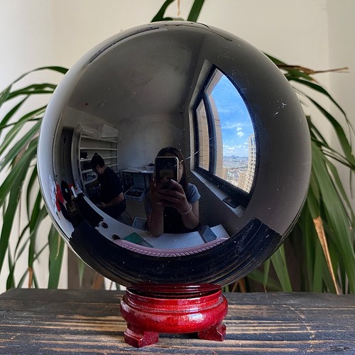 21.05LB Natural Obsidian Crystal Ball Spiritual Healing Specimen - Picture 7 of 17
