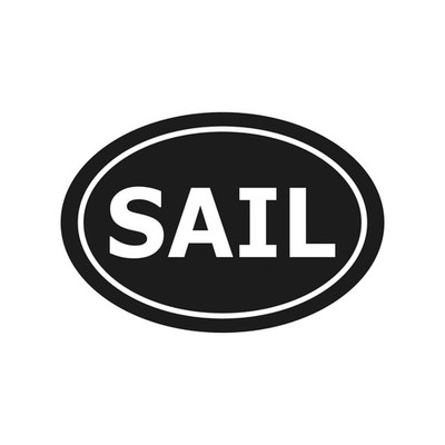 Sail oval Vinyl Decal Window sailing Oval Laptop Sticker