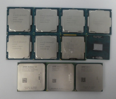 Lot of 11 Intel & AMD Processors Mixed Models