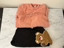 Shein Girl's Knit Long Sleeve Mock Neck Sweater Dress Lot Of 2 Sz 11-12Y Bear N1