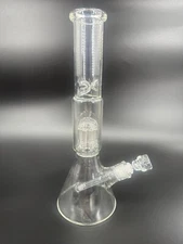 16" Glass Bongs Smoking Glass Water Pipe with 14mm skull bowl Heavy Duty Clear
