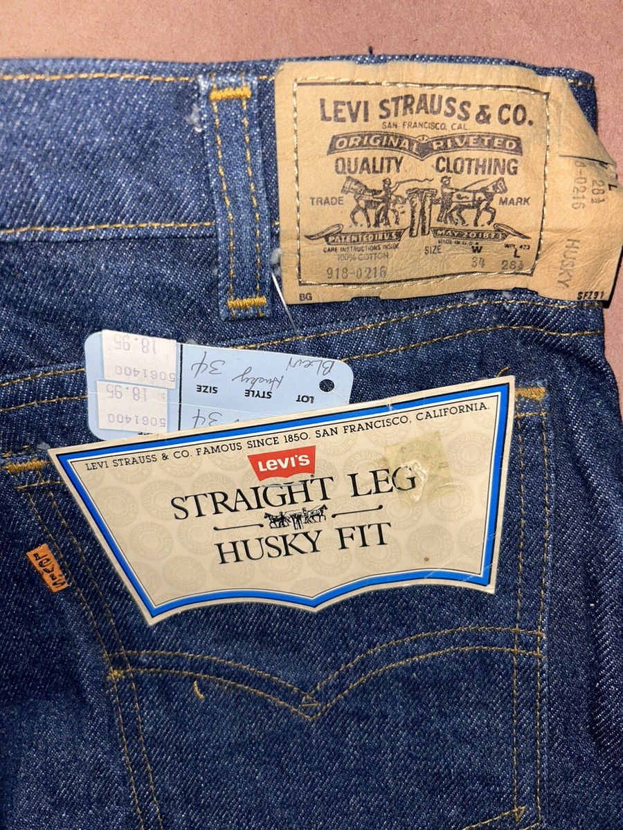 Vintage 1980's Levis 918 Husky Blue Jean, Deadstock NWT, Size 34