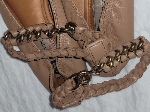 Lanvin GoldtoneChainAnkleStrap NudeTanLeatherBalletFlats Sz 8US/IT38.5 - Picture 17 of 24
