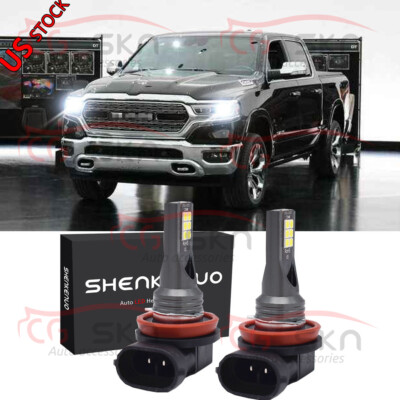 H11 LED Headlight Bulbs Conversion Kit Low  6000K Xenon White for Ram 1500 2500