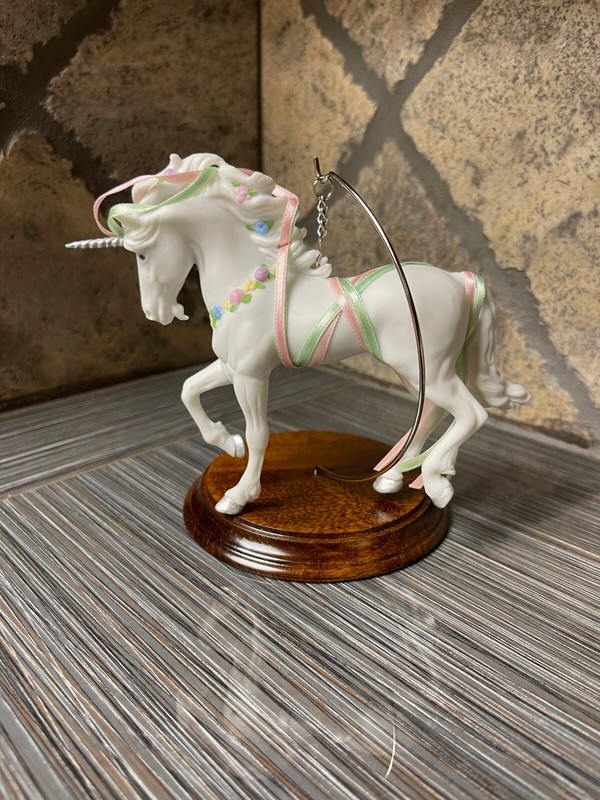 Vintage MAGICAL UNICORN Christmas Ornament Porcelain 1986 HALLMARK KEEPSAKE