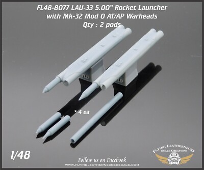 1/48 Flying Leathernecks FL48-8077 LAU-33 5.00'' Rocket Pods with warheads