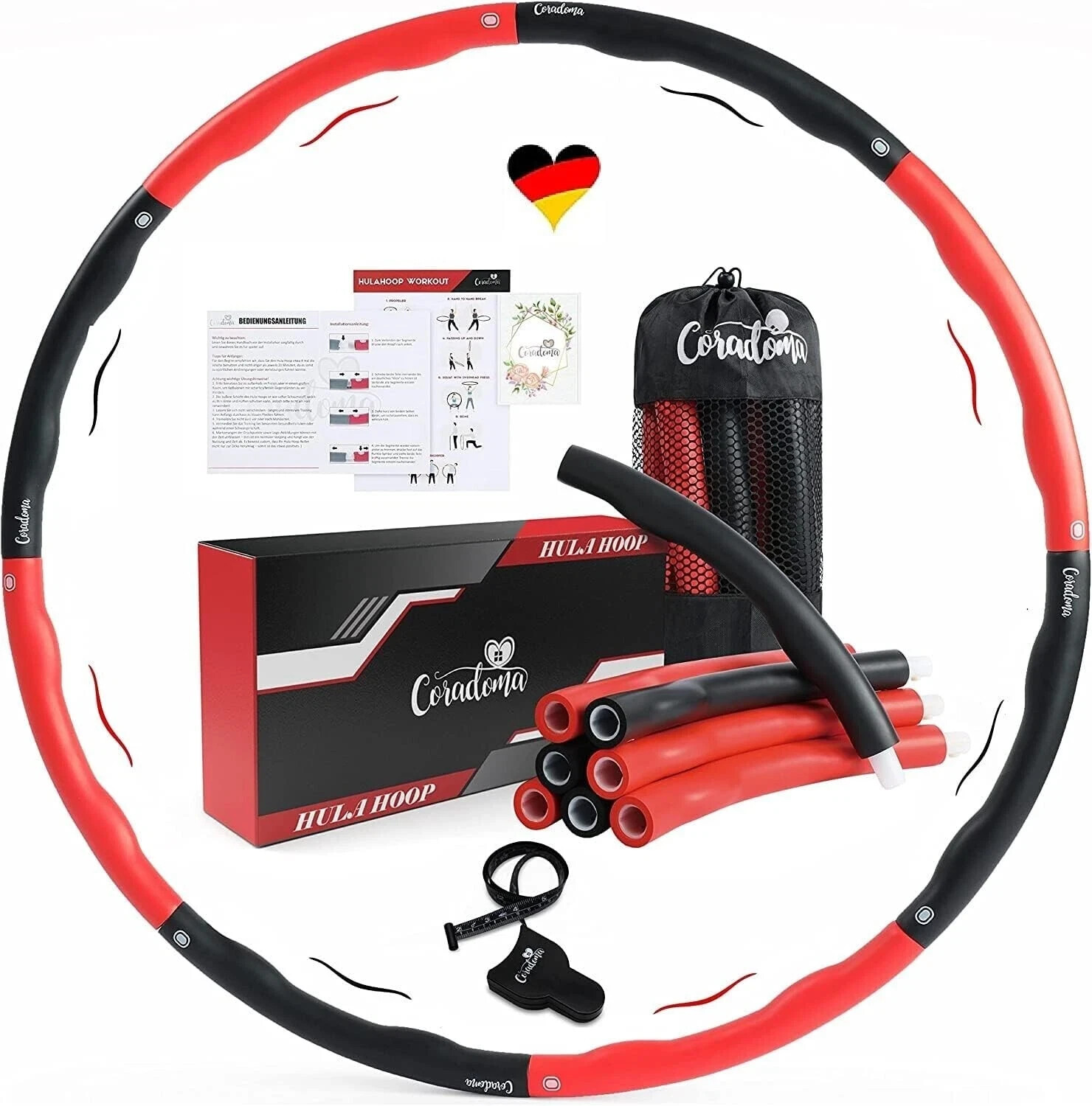 Hula Hoop Reifen Erwachsene/Kinder 1,2kg Hullahub Hoola Fitnessreifen Abnehmen