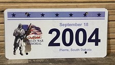2004 Special Made South Dakota Korean War Memorial License Plate