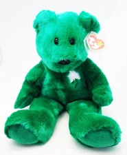 TY BEANIE BUDDY ORIGINAL 14 in ERIN THE SHAMROCK IRISH BEAR #9309 ERRORS RETIRED