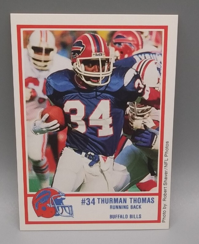 1989 Thurman Thomas Buffalo Bills Police Rookie Card #2