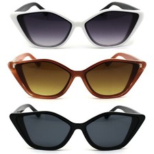 Womens Mod Narrow Cat Eye Plastic Retro Sunglasses