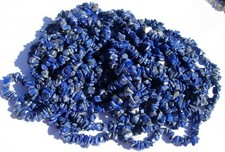 Lapis Lazuli stone chip bead necklace 32" polished energy Healing Reiki