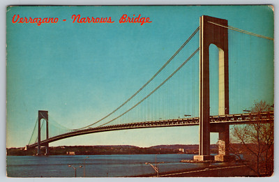 c1960s Verrazano Narrows Bridge New York City Vintage Postcard