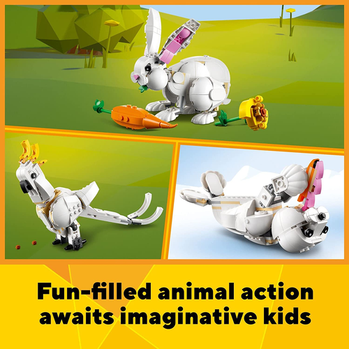 3 in 1 White Rabbit Animal Toy Building Set, STEM Toy for Kids 8+, Transforms - Picture 5 of 12