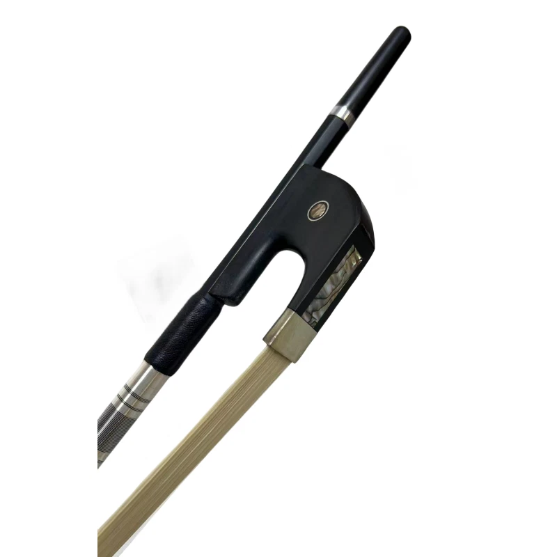 1PCs Black Carbon Fiber Germany Style Double Bass bow 4/4,Copper Mounted - Image 3 of 4