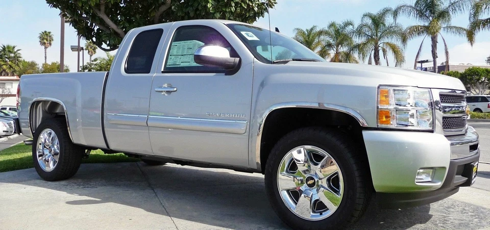 PARA 07-13 Chevy Silverado 1500 Cromo Acero Inoxidable Guardabarros Moldura Foto 2 de 2