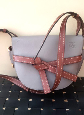 Loewe Gate Shoulder Bag Grey Brown Small