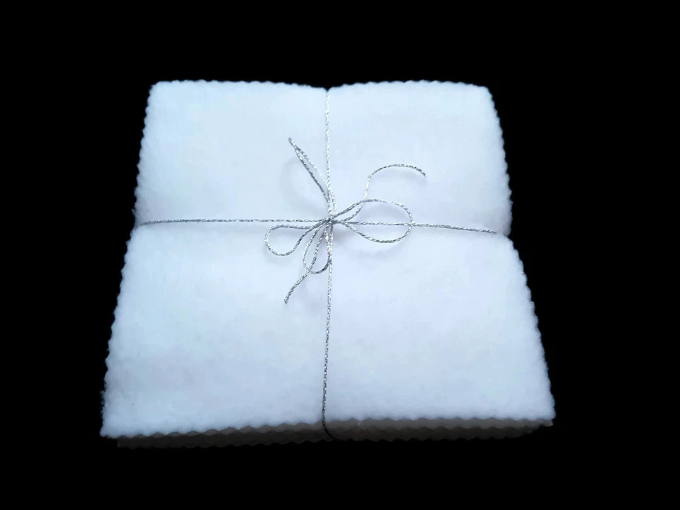 HANDMADE NEW White Reusable Washable Baby Fleece Wipes x10