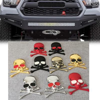 3D Metal Pirate Skull Cross Bones Car Trunk Rear Emblem Badge - Foto 9