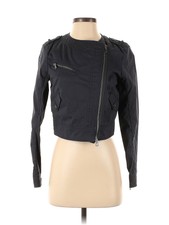 Club Monaco Women Black Leather Jacket 2
