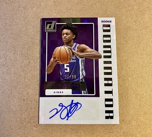 DE'AARON FOX 2017-18 PANINI DONRUSS RC ROOKIE DOMINATOR AUTO #/99  KINGS