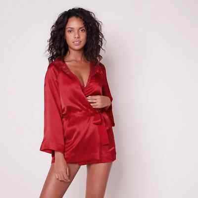 SIMONE PERELE ungezogen Kimono Rubin SEIDE / SILK Rubin FR 1 - EUR 1 Neu mit Etikett