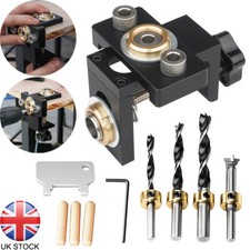 Doweling Jig Pocket Hole Jig Kit Wood Vertical Drilling Detachable Locator UK