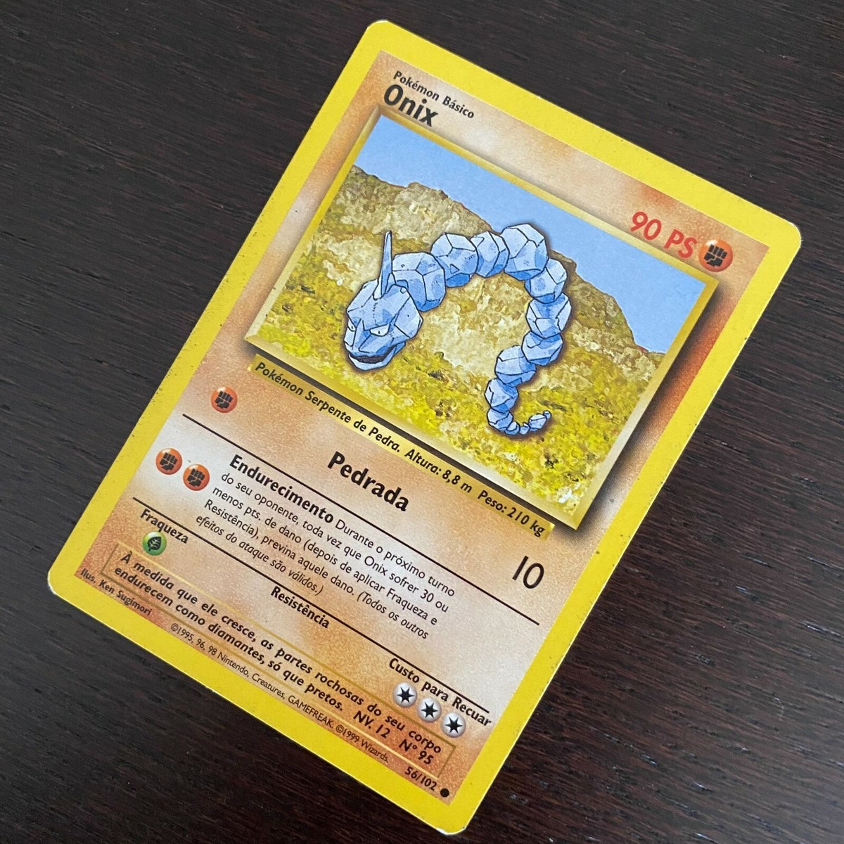56/102 Onix | WOTC Base Set | Pokemon Card | Portuguese | 1999