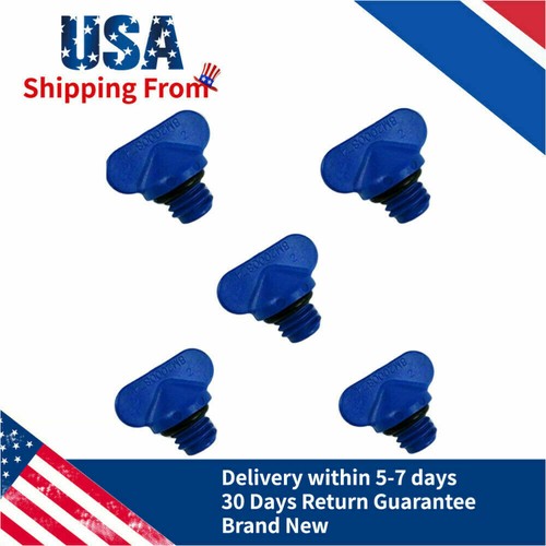 5 PACK For MerCruiser Exhaust Manifold Block & Drain Blue Plug 22