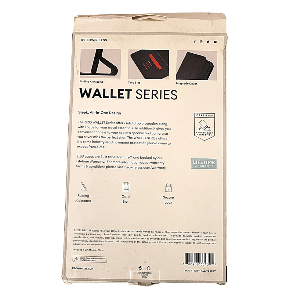 Zizo Wallet Series Designed for Alcatel JOY TABth 2 - Lifetime Warranty - Image 2 of 4