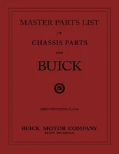 1924 - 1934 Buick Master Chassis Parts Catalog Book
