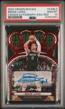 2022-23 Panini Crown Royale - Crown Autographs Asia Red /18 Brook Lopez PSA 10