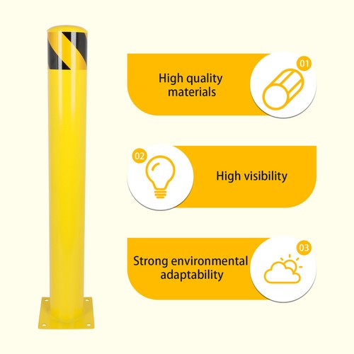 Bollard Post, 36/42/48Inx4.5In, 1/2/4/6/8 Packs, Parking Barrier - Picture 9 of 28