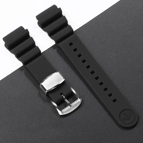 20mm 22mm for SEIKO Prospex BLACK SRP779 SRPC91 Silicon Rubber Watch Band - Picture 14 of 27