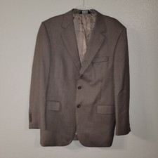 Jos A Bank Gordon Blazer Sportcoat Mens 42R Brown Houndstooth Wool Preppy Flaw