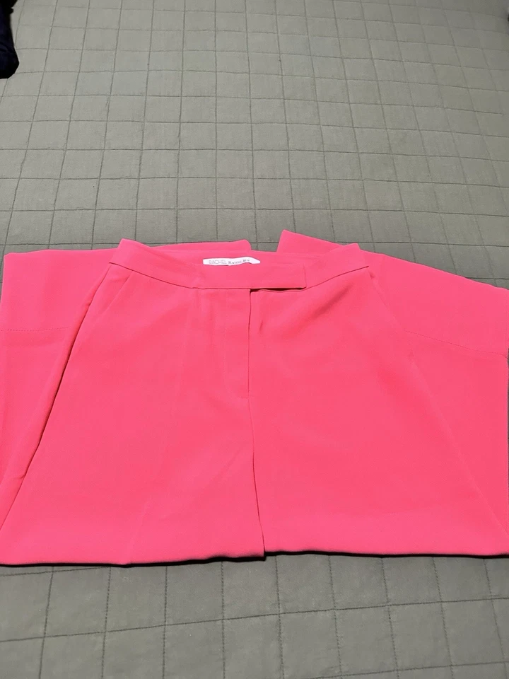Rachel Roy Pants Pink Flamingo Wide Leg Gaucho Slacks Size 6 - Image 4 of 4