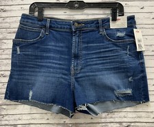 Wrangler High Rise Vintage Cut Off Shorts Denim Womens 12/31 Blue Distress Jeans